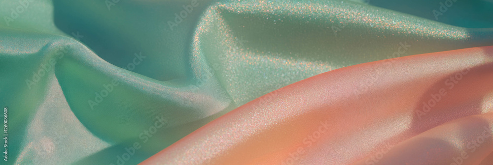 Poster Textured fabric display of breathable polyester and metallic sheen in soft colors