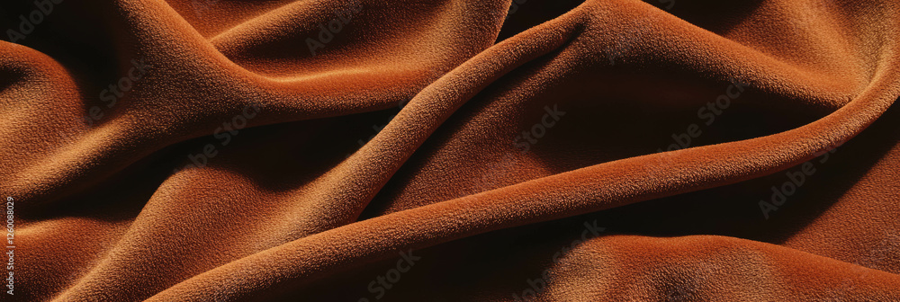 Poster warm chocolate brown suede fabric with varied nap and subtle texture for creative projects