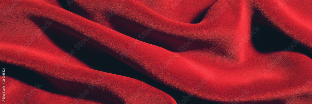 Poster crimson red suede fabric with smooth texture and soft highlights for creative projects