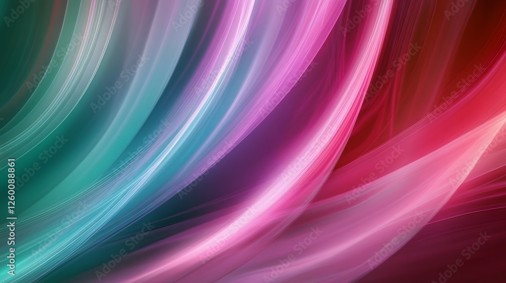 Poster abstract flowing lines and curves in vibrant colors create movement