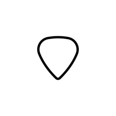 Guitar pick icon. Plectrum empty inside. Outline vector illustration of a mediator.