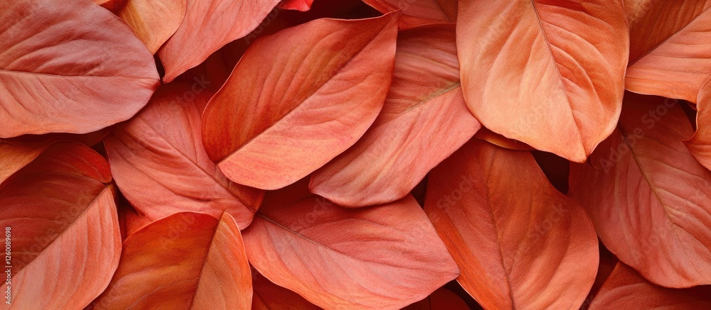 Leinwandbilder autumn orange leaves layered in a dense arrangement creating a warm textured background with rich hu
