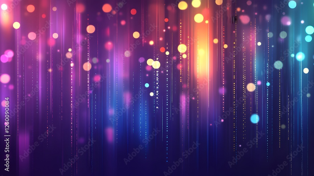 Poster abstract background with vibrant colors and bokeh lights effect