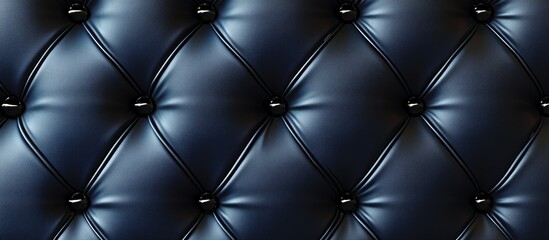 Fototapeta premium Elegant black and navy blue leather seat background with a textured pattern and subtle sheen enhances sophisticated interiors with timeless charm