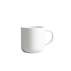 Obraz premium Simple White Coffee Mug on Isolated Background for Minimalistic Style