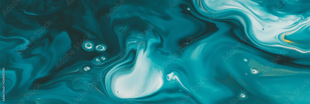 Poster swirling cyan blue water with bright highlights and rough texture for background use