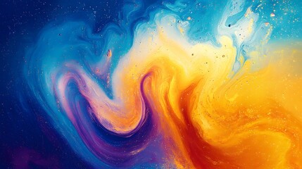 Vibrant Colors Swirl Abstractly, Intense Hues Blend Seamlessly