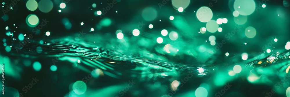 Aufkleber emerald green water with ripples and splashes creating a vibrant background