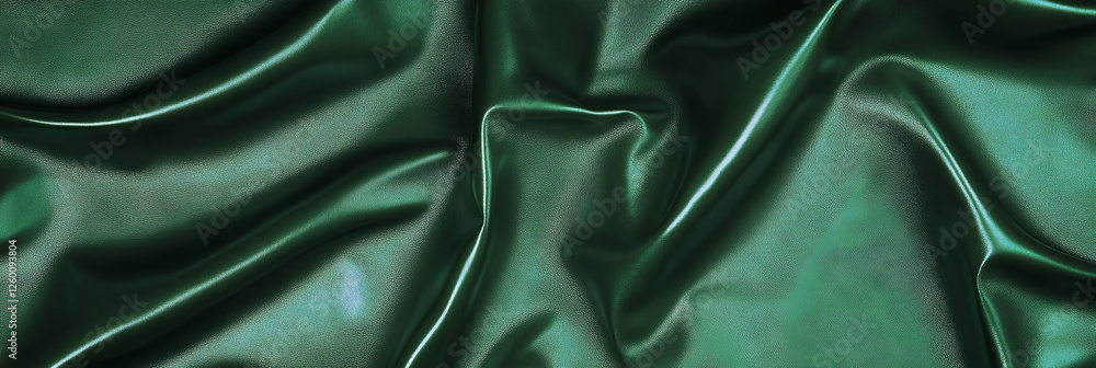 Poster smooth forest green leather texture with subtle shadows for a stylish banner background