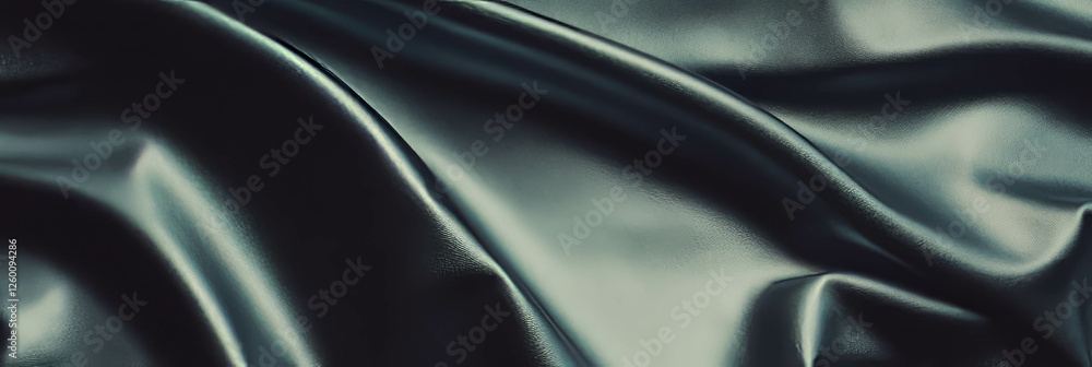 Poster Textured gray leather background showcasing soft folds and shadows for design elements