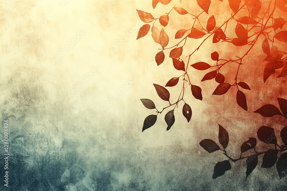 Poster leaves gently silhouetted against a soft gradient background create a serene atmosphere at dusk