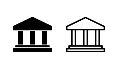 Bank icon logo design. Bank sign and symbol, museum, university