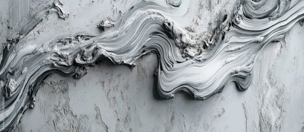 Fototapete elegant gray stucco wall background showcasing dynamic marbling texture with fluid waves and subtle 