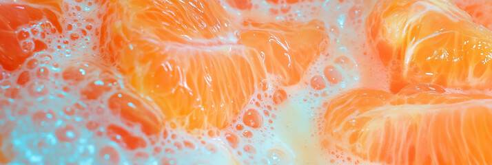 Light orange milk with tangerine segments creates a refreshing and vibrant drink