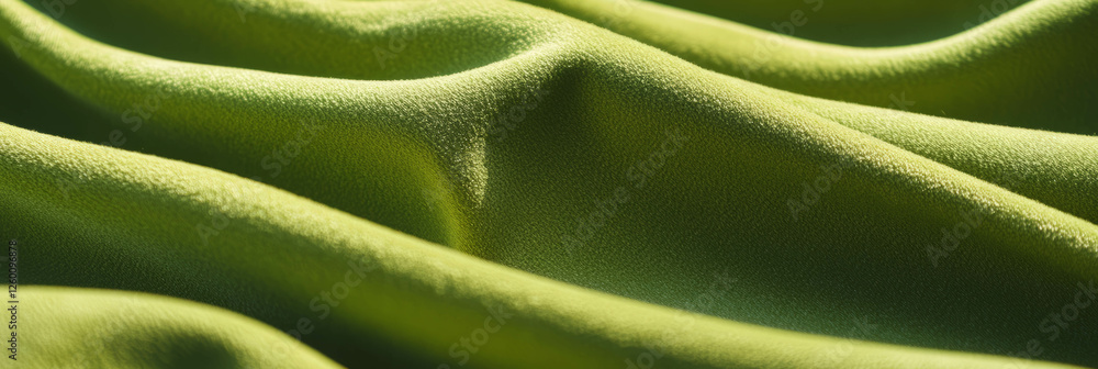 Poster soft lime green suede with fine nap and side lighting highlights in textured overlay