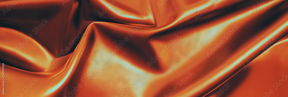 Poster rich mahogany brown leather with textured surface and visible folds for design projects