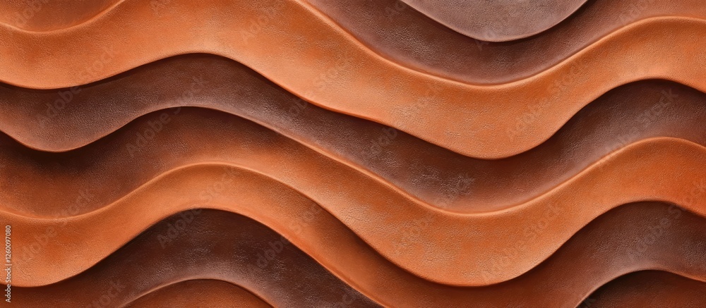 Poster warm caramel gradient background featuring intertwined wavy textures in rich brown and orange tones 