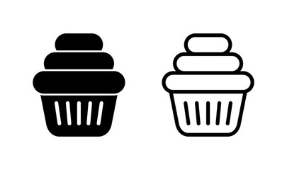 Cup cake icon logo design. Cup cake sign and symbol