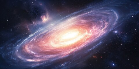 Spiral galaxy with bright central nucleus and swirling arms