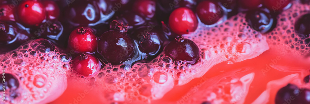 Poster oat milk swirls with elderberry berries creating vibrant ripples in a captivating backdrop