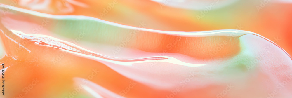 Poster Oat milk and sliced melon create gentle ripples in a tranquil setting