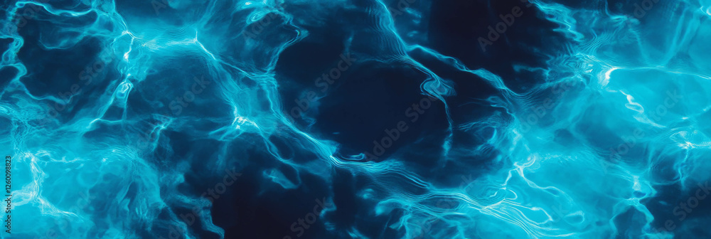 Poster powerful ocean blue water with ripples and shadows creating a dynamic surface effect