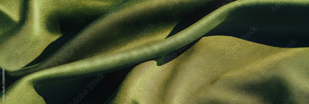 Poster olive green suede showcases smooth texture and deep shadows in soft light