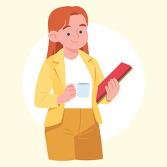 Flat Vector Office Man And Woman Illustration