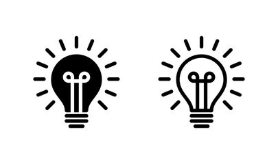 Lamp icon logo design. Light bulb sign and symbol. idea symbol.