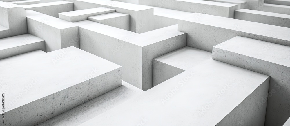Poster structured abstract design featuring intersecting white and grey lines in a three-dimensional layout