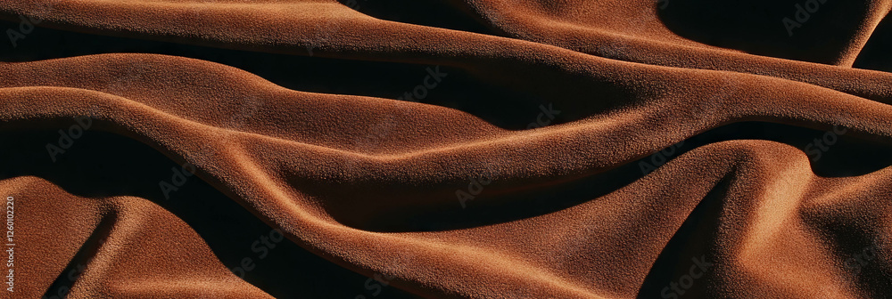 Poster rich brown suede texture with visible grain and deep shadows in even lighting environment