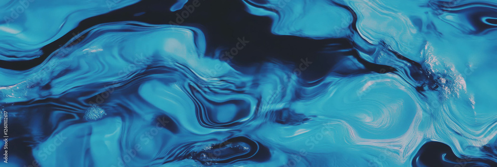 Poster Royal blue water with distinct ripples creating a serene and dynamic background view