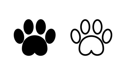 Paw icon logo design. paw print sign and symbol. dog or cat paw