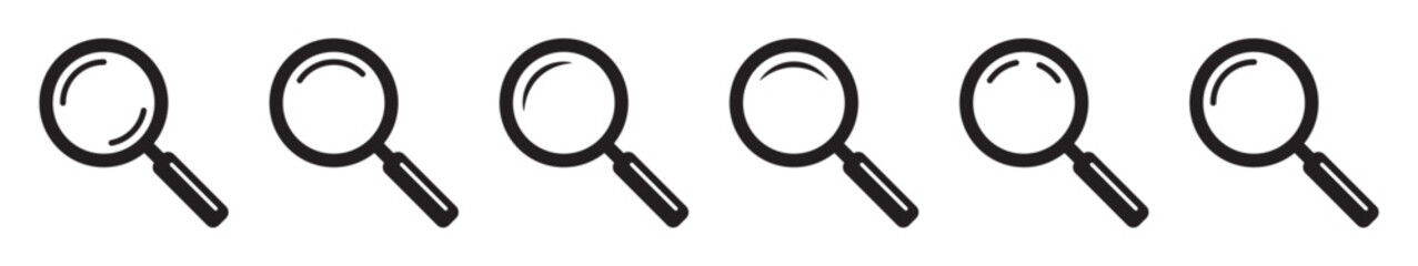 Magnifying glass icon, magnifier icon. Loupe or search icon. 