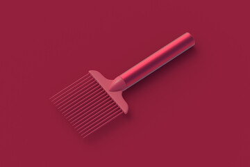 Onion holder of magenta on red background. 3d render