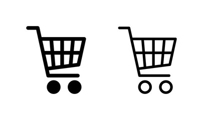 Shopping icon logo design. Shopping cart sign and symbol. Trolley icon