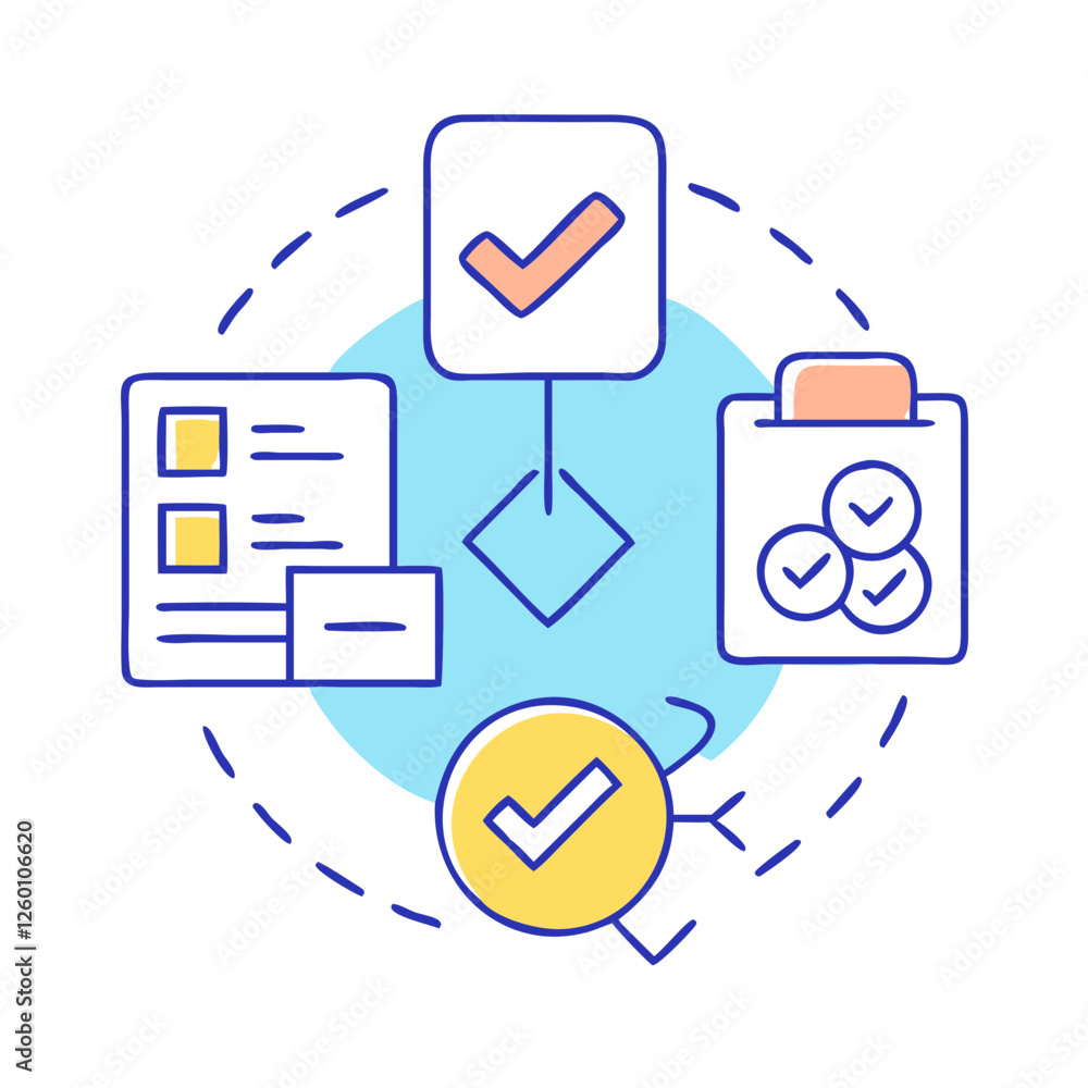 Poster approval workflow icon, approval workflow vector illustration-simple illustration of approval workfl