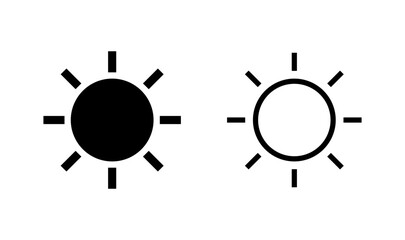 Sun icon logo design. Brightness sign and symbol