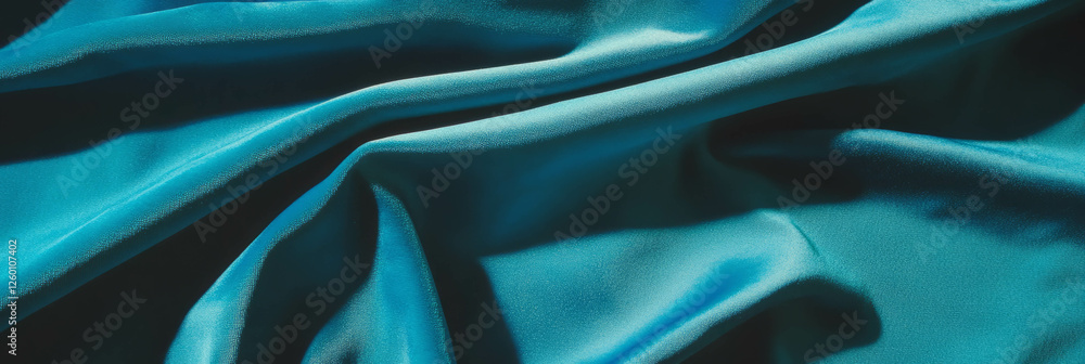 Aufkleber soft teal blue suede fabric with visible folds and fine texture for design projects