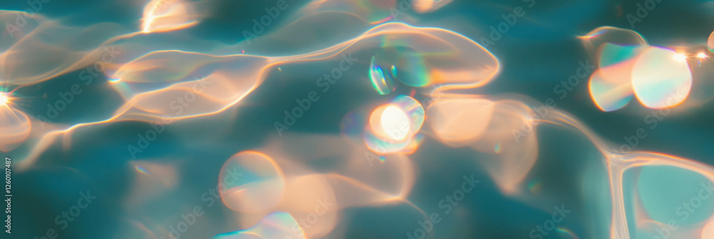 Aufkleber Abstract bokeh patterns showcasing vibrant colors and shimmering textures in irregular shapes