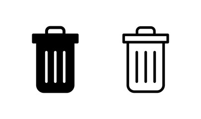 Trash icon logo design. trash can icon. delete sign and symbol.