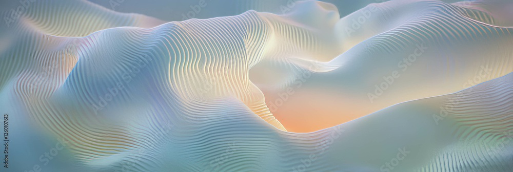 Aufkleber Soft cloud patterns blend seamlessly with textured lines creating an airy abstract visual