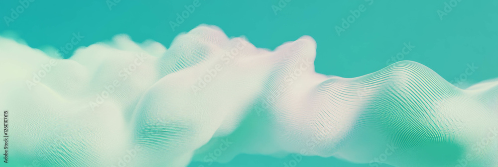 Poster Exploration of abstract cloud textures and line patterns in soft whites and gentle hues