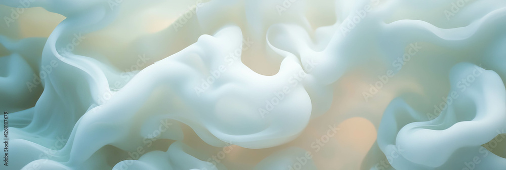 Poster Abstract cloud pattern with soft whites and a textured matte finish for artistic backgrounds