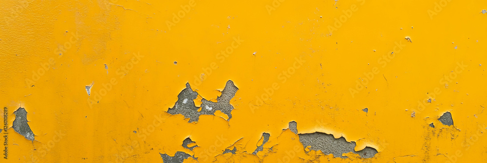 Poster textures of an amber yellow wall featuring stained concrete and rough surface patterns