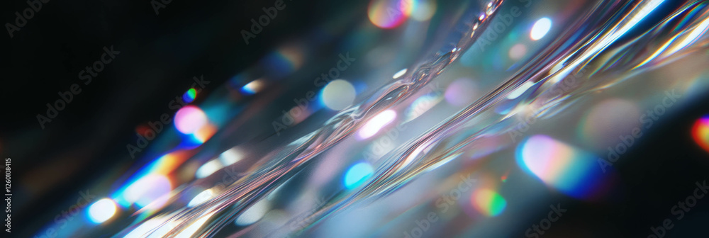 Fototapete Dynamic interplay of angular and circular bokeh creating sparkling light patterns