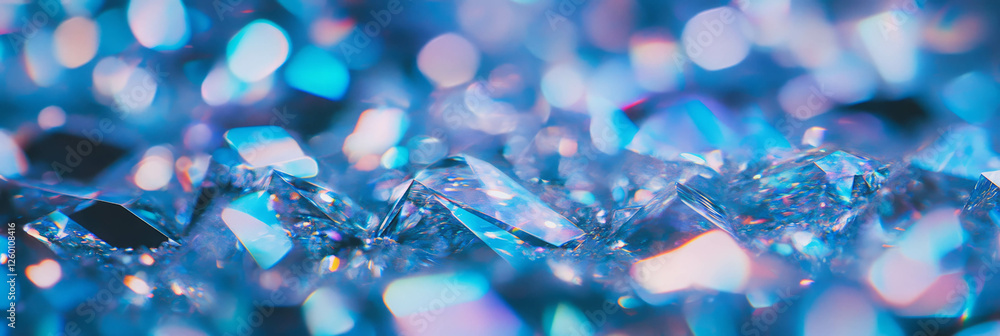 Poster Dynamic interplay of angular and circular bokeh creating sparkling light patterns