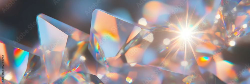 Leinwandbilder Dynamic interplay of angular and circular crystal flares creating enchanting light patterns