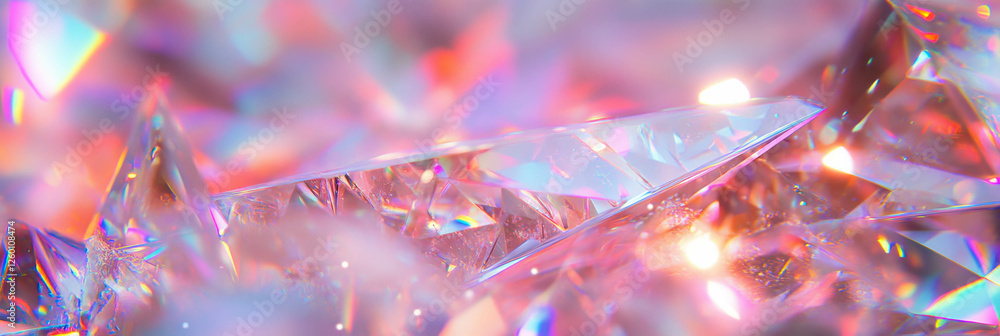 Poster Intricate textures of angular shapes with bright crystalline sparkles