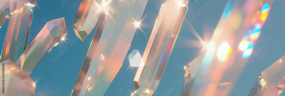 Aufkleber Dynamic light patterns created by angular and circular crystal flares enhancing visual appeal